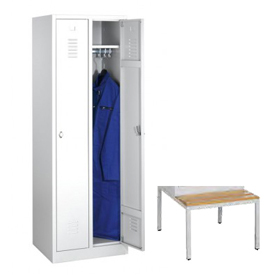 Spind 'Suse' 2 Abteile mit optionaler Sitzbank